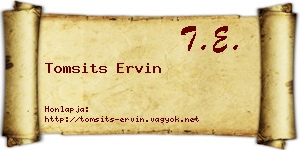 Tomsits Ervin névjegykártya